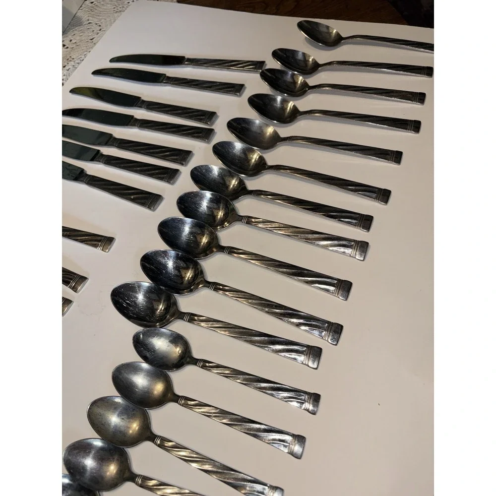 36 Pieces Cambridge HIGHRISE SAND High Rise Stainless Steel Flatware‎